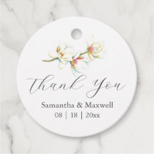 Etiquetas de Favor de Casamento Flores de Magnólia