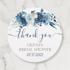 Para Lembrancinhas Etiquetas de Favor de Chá de Noiva com Floral Azul