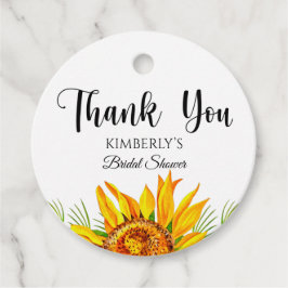 Para Lembrancinhas Etiquetas de favor de chá de noiva de girassol aqu