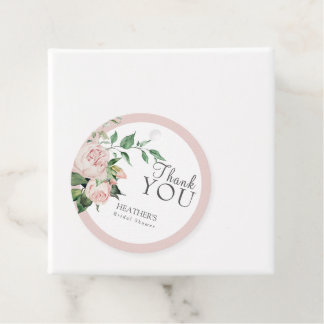 Para Lembrancinhas Etiquetas de Favor de Chuveiro de Noiva Blush Peon
