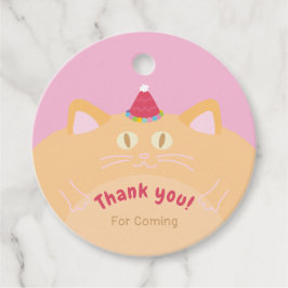 Para Lembrancinhas Etiquetas de Favor de Gato com Chapéu de Festa