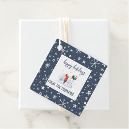 Para Lembrancinhas Etiquetas de Favor de Natal Quadradas Floco de Nev