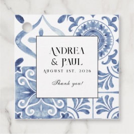 Para Lembrancinhas Etiquetas de Favor do Azulejo Azul do Mediterrâneo
