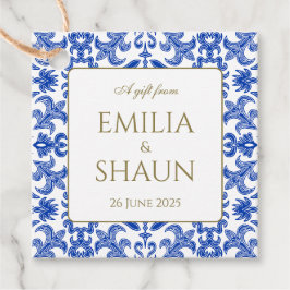 Para Lembrancinhas Etiquetas de Favor do Casamento Azul Tradicional I