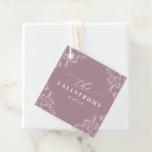 Etiquetas de Favor do Casamento de Rosa de Mauve D