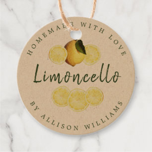Para Lembrancinhas Etiquetas de Favor do Limoncello Kraft Caseiro Per