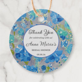 Para Lembrancinhas Etiquetas de Favor Floral de Celebração Azul