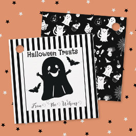 Para Lembrancinhas Etiquetas de Favor Halloween Editáveis Preto e Bra