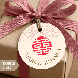 Para Lembrancinhas Etiquetas de Favor Ronda de Casamento Peony Double