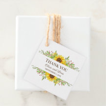 Etiquetas de Favor Sunflowers boho romântico verão