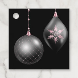 Para Lembrancinhas Etiquetas de Favoritos de Natal Rosa e Preto