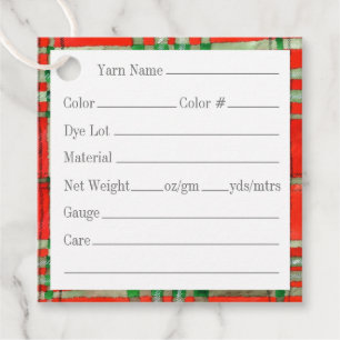 PARA LEMBRANCINHAS ETIQUETAS DE FIO QUADRADO 2" TARTAN VERMELHO SCOTT