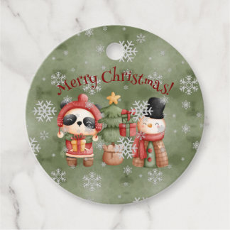 Para Lembrancinhas Etiquetas de Natal Red and Green Snowman