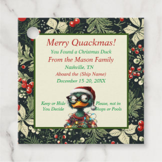 Para Lembrancinhas Etiquetas de Pato Cruzador de Natal