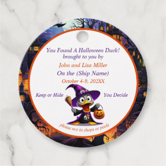 Para Lembrancinhas Etiquetas de Pato em Cruzamento do Halloween