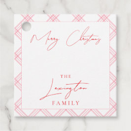 Para Lembrancinhas Etiquetas de Presente de Férias Xadrez - Rosa e Ve