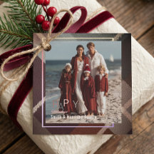 Etiquetas de presente de Natal com foto