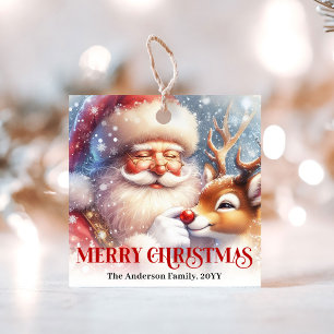 Para Lembrancinhas Etiquetas de Presente de Natal Divertidas com Papa