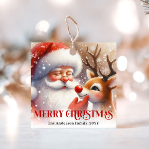 Para Lembrancinhas Etiquetas de Presente de Natal do Papai Noel e do
