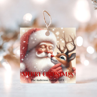 Para Lembrancinhas Etiquetas de Presente do Papai Noel Engraçado Nari