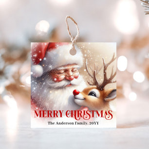 Para Lembrancinhas Etiquetas de Presente Festivas do Papai Noel e de