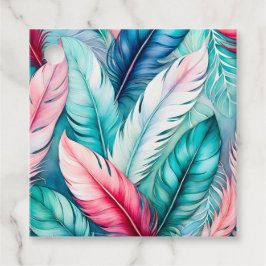 Para Lembrancinhas Etiquetas de Presente na Pena de Aquarela Colorida