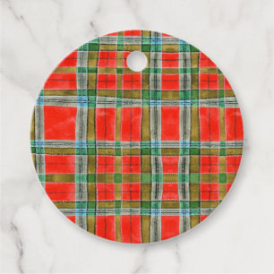 Para Lembrancinhas Etiquetas de Presente Redondas MAC BAIN TARTAN