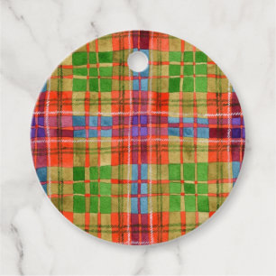Para Lembrancinhas Etiquetas de Presente Redondas MAC RAE TARTAN