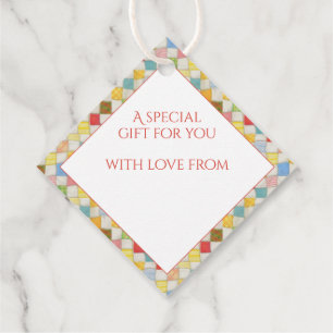 Para Lembrancinhas Etiquetas de presentes de disamante QUILT CRAZY /
