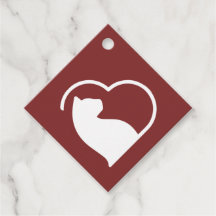 etiquetas de presentes de lovecats vermelhos