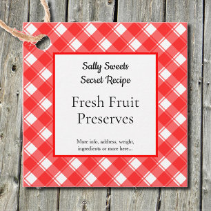 Para Lembrancinhas Etiquetas de recebimento de Xadrez vermelha e bran
