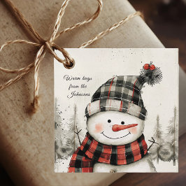 Para Lembrancinhas Etiquetas Personalizadas de Natal com Homem de Nev
