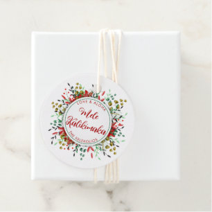 Para Lembrancinhas Mele Kalikimaka as etiquetas de presentes de Natal