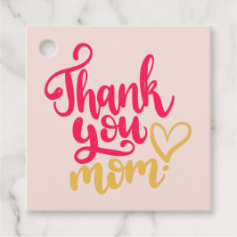 Para Lembrancinhas Obrigado Mãe com Etiquetas de Presente Rosa Coraçã