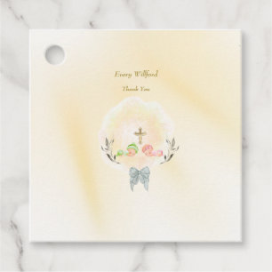 Para Lembrancinhas Ouro Cross floral baptism a favor das etiquetas