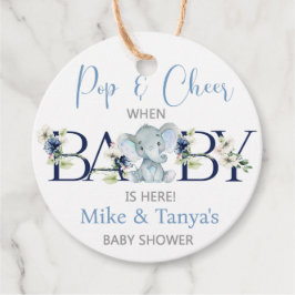 Para Lembrancinhas Pop e etiquetas de chá de fraldas de elefante.