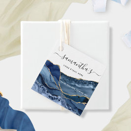 Para Lembrancinhas Qualquer evento, Agate Azul Elegante e Etiquetas F