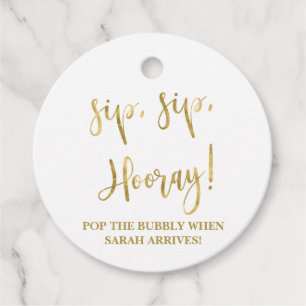 Para Lembrancinhas Sip Sip Hooray, Etiquetas de Chá de fraldas de Ch