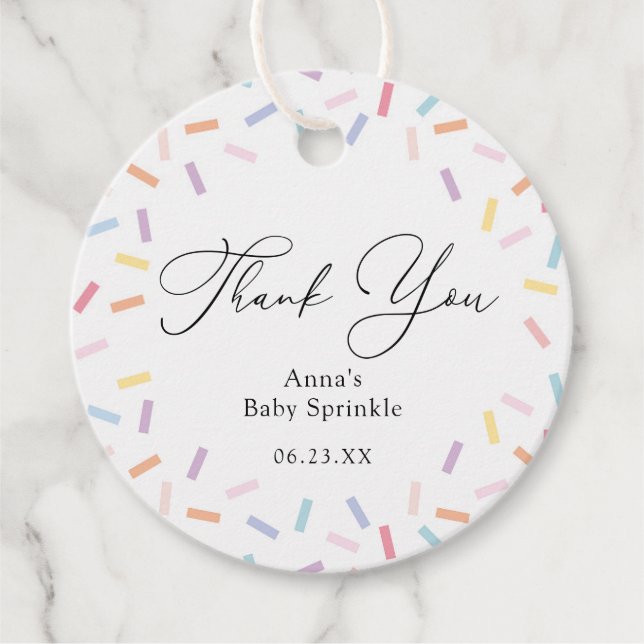 Para Lembrancinhas Sprinkles Obrigado A Favorecer Etiquetas (Frente)