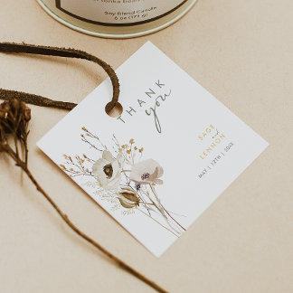 Para Lembrancinhas Whimsical Wildflower Obrigado Favorecer Etiquetas