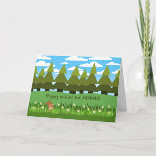 Para mamãe Birthday Cute Bunny com Cartão de Marga