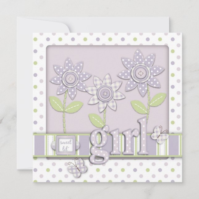 Para Menina LG2 Quadrada de Convite (Frente)