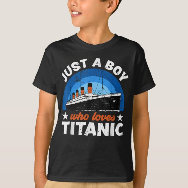 Para Meninos que adoram o RMS Titanic T-Shirt (Frente)