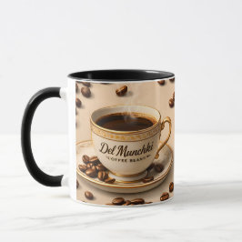 Para mim, grãos de café e xícara de espresso elega