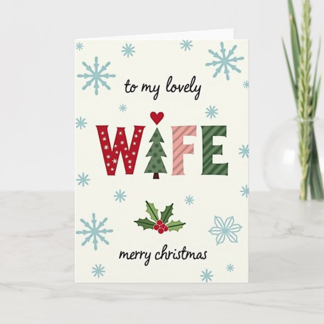 Para Minha Querida Esposa Cartão de Natal (Frente)
