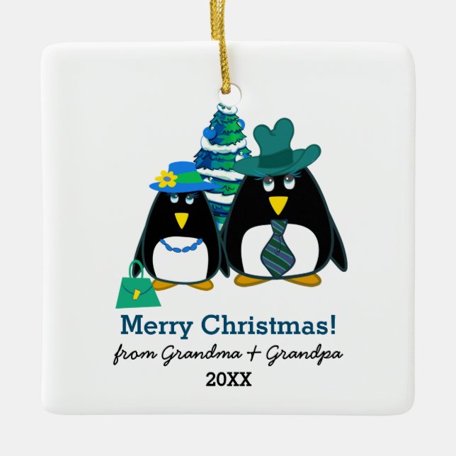 Para netos em ornamentos personalizados de Natal (Frente)