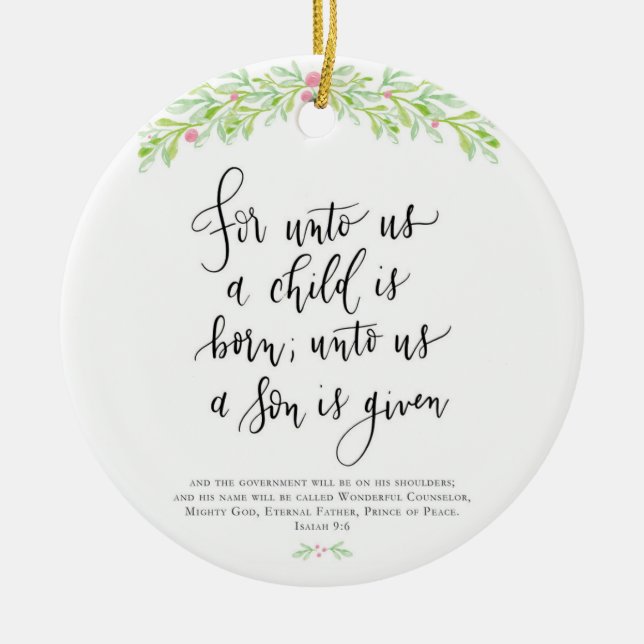 Para nós, uma criança é Enfeites de natal Nascer (Frente)