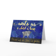 Para nós, uma criança é um cartão de Natal nascer