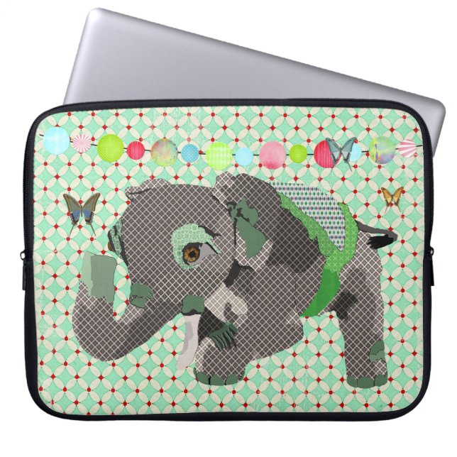 Para Notebook Capa afortunada do computador do verde do elefante (Frente)