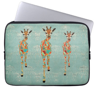 Para Notebook Capa ambarina & Azure do computador dos girafas